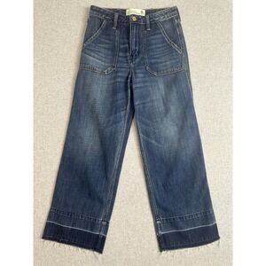 Abercrombie Fitch Stovepipe Jean Womens 25 Cropped‎ Released Hem Wide Leg Y2K